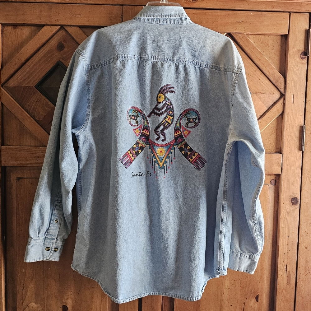 Port And Company Button Down Shirt Santa Fe Kokopeli Size XL